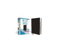 Niv, Thinline Bible, Large Print, Bonded Leather, Black, Indexed, Red Letter Edition