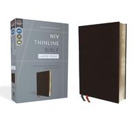 NIV, Thinline Bible, Large Print, Bonded Leather, Black, Red Letter, Comfort Print