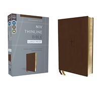 NIV, Thinline Bible, Large Print, Leathersoft, Brown, Red Letter, Comfort Print