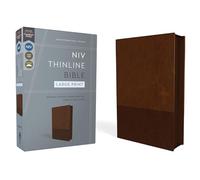 NIV, Thinline Bible, Large Print, Leathersoft, Brown, Zippered, Red Letter, Comfort Print