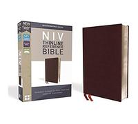 Niv, Thinline Reference Bible, Bonded Leather, Burgundy, Red Letter Edition, Comfort Print