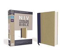 Niv, Thinline Reference Bible, Cloth Over Board, Blue/Tan, Red Letter Edition, Comfort Print