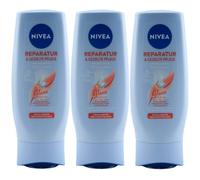 Nivea Après-Shampoing Réparation Crème 3 x 200 ml Pour Cheveux Abîmés