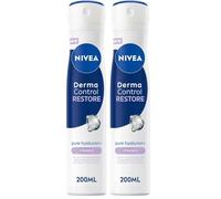 NIVEA - Atomiseur Féminin Derma Control Restore - Déodorant 72H Anti-Transpirant Aisselles - Anti-Irritations - Acide Hyaluronique & Vitamine E - 0% Alcool - Peaux Sensibles - 200 ml (Lot de 2)
