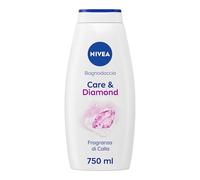 NIVEA Bain douche Care & Diamond 750 ml, crème nettoyante et hydratante, crème de douche enrichie en vitamines C, E et huiles nourrissantes au parfum floral de calla