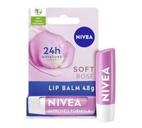 NIVEA Baume à lèvres Soft Rose, hydratation 24h, beurre de karité, huiles naturelles, vitamines, roseur naturelle, soin des lèvres