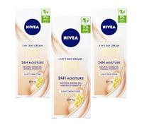 NIVEA BB Cream Light (50 ml, lot de 3), hydratant 5 en 1 à l'huile de jojoba bio et minéraux - Efficacité 24 heures - SPF 20
