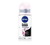 NIVEA Black & White Invisible Clear Deo Roll-On (50 ml), antisudorifique avec formule anti-taches et sans alcool, déodorant avec protection 48h et complexe d'entretien NIVEA