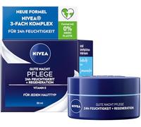 NIVEA Bon soin de nuit 24 h hydratant + régénération (50 ml), soin de nuit léger pour une hydratation intense, crème de nuit avec vitamine E, provitamine B5 et extrait de nénuphar