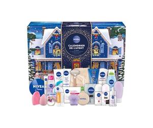 NIVEA - Calendrier de l'Avent Femme Édition 2025 - Coffret Cadeau Beauté - Soins Visage, Corps & Lèvres + Accessoires - 24 Fenêtres Surprises - 1pce