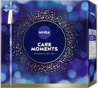 NIVEA Care Moments Coffret cadeau pour femme avec gel douche (250 ml), shampoing (250 ml), lotion pour le corps (400 ml), soin des lèvres Labello (4,8 g) et trousse de toilette