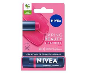 NIVEA Caring Beauty 3 en 1 Rose rouge à lèvres soin des lèvres 4,8 g