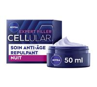 NIVEA Cellular Expert Filler - Soin Visage Anti-Age Repulpant - Crème De Nuit - Hydrate, Raffermit, Redonne Volume & Réduit Rides - Acide Hyaluronique & Acide Folique Pur - Tous Types De Peaux - 50 ml