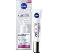 NIVEA Cellular Expert Filler Soin contour des yeux et des lèvres (15 ml), crème raffermissante anti-rides avec de l'acide hyaluronique et de l'acide folique pur, soin hydratant pour les lèvres