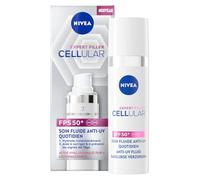 NIVEA Cellular Expert Filler Soin Fluide anti-UV quotidien SPF 50+ (1x 30 ml) - Soin visage enrichi en Acide Hyaluronique pur et Licochalcone A - Fluide Anti-âge hydratant