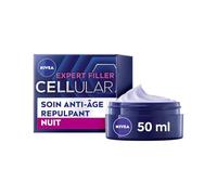 NIVEA Cellular Expert Filler - Soin Visage Anti-Age Repulpant - Crème De Nuit - Hydrate, Raffermit, Redonne Volume & Réduit Rides - Acide Hyaluronique & Acide Folique Pur - Tous Types De Peaux - 50 ml
