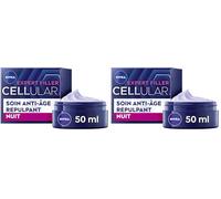 NIVEA Cellular Expert Filler - Soin Visage Anti-Age Repulpant - Crème De Nuit - Hydrate, Raffermit, Redonne Volume & Réduit Rides - Acide Hyaluronique & Acide Folique Pur - Tous Types De Peaux - 50 ml