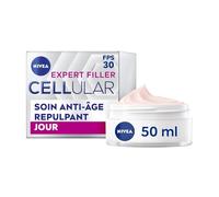 NIVEA Cellular Expert Filler - Soin Visage Anti-Age Repulpant FPS30 - Crème De Jour - Hydrate, Raffermit & Réduit Les Rides - Acide Hyaluronique & Acide Folique Pur - Tous Types De Peaux - 50 ml