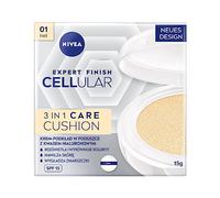 NIVEA Cellular Expert Finish 3 en 1 Cushion Care Anti-rides Crème-Fond de teint à l'acide hyaluronique, couleur claire 15 g