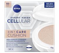 NIVEA Cellular Expert Finish 3in1 Cushion Care Anti-rides Fondation de la crème dans un oreiller à l'acide hyaluronique, couleur foncée, 15 g