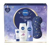 NIVEA Coffret cadeau Feel Dreamy Skincare Regime, coffret cadeau pour femme comprenant une crème de douche, une lotion pour le corps, une crème de nuit, un baume à lèvres et un masque pour
