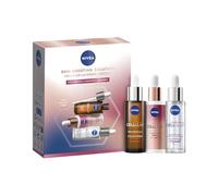 NIVEA - Coffret Routine Sérum Layering Soin Visage Anti-Âge Cellular Expert - Trio de Sérums : 3 Zones + Acide Hyaluronique + Vitamine C - Tous Types de Peaux - 3 x 30 ml