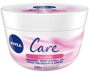 NIVEA Creme Care Sensitive Soin du visage et du corps avec 24 h d'hydratation intense, crème hydratante non grasse pour peaux sensibles et sèches (200 ml)