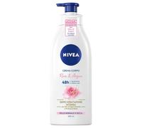 NIVEA Crème Corps Rose et Argan Pump 500 ml Crème Corps Adoucissante pour Peaux Normales et Seces, Crème Corps Hydratante avec Huile d'Argan et Parfum de Rose