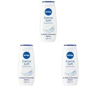 NIVEA Crème de douche Soin (1 x 250 ml), enrichie à la Vitamine C & E et Huile d'Amande douce, Soin corps hydratant qui nettoie respecte et renforce le microbiome pour peaux sèches (Lot de 3)