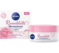 Nivea Crème de jour Pétale de Rose 24h (50 ml), soin du visage à l'eau de rose et à l'hyaluron, crème gel léger pour une peau lisse et délicate