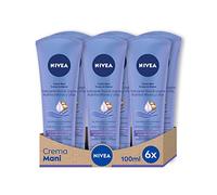 NIVEA Crème Mains Vellutante en Paquet de 6 x 100 ml, crème nourrissante enrichie au beurre de karité, crème parfumée pour les mains de formule douce et légère