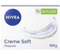 NIVEA Creme Soft Savon de soin, nourrissant et hydratant pour les mains, à l'huile d'amande, savon solide pour un nettoyage en douceur et un soin doux (100 g)