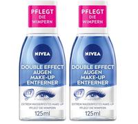 Nivea Démaquillant double effet pour les yeux - 125 ml - Pour zone sensible des yeux - Nettoyant visage - Extrêmement imperméable (Lot de 2)