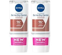 NIVEA Derma Control 96 h Déodorant bille (1 x 50 ml), Détranspirant contre la transpiration excessive, l’humidité et les odeurs, cliniquement approuvé, Déodorant femme à la formule brevetée (Lot de 2)