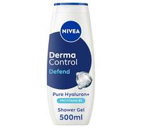 NIVEA Derma Control Defend Gel douche réconfortant à l'acide hyaluronique et à la provitamine B5, idéal pour les peaux sensibles, parfum doux 500 ml
