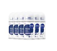 NIVEA Derma Control Restore Déodorant à bille 50 ml pour peaux sensibles Anti-transpirant au parfum hypoallergénique à l'acide hyaluronique et à la vitamine E, offre 72 heures de protection (6 x 50 ml