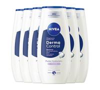 NIVEA Derma Control Restore Lot de 6 flacons de douche nourrissante, à l'acide hyaluronique et à la vitamine E, parfum hypoallergénique, pour peaux sensibles, pH neutre (6 x 250 ml)