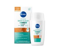 NIVEA Derma Skin Clear Daily UV Fluid SPF 50+ 40 ml - Écran solaire haute protection pour la peau huileuse et problématique avec niacinamide, finition mate et légère Daily Wear UV Defense