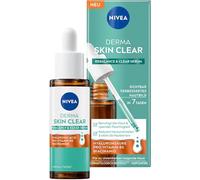 NIVEA Derma Skin Clear Rebalance & Clear Sérum, soin du visage pour une peau visiblement améliorée, sérum hydratant à l'acide hyaluronique avec niacinamide (30 ml)