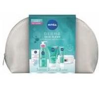 NIVEA Trousse Derma Skin Clear (1 x 1 pce), Trousse de toilette garnie contenant 4 soins visage anti-imperfections et 1 accessoire, Routine visage idéale à emporter partout avec soi