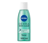 NIVEA Derma Skin Clear Toner (200 ml), tonifiant nettoyant et hydratant, toner à l'acide salicylique enrichi en niacinamide pour rééquilibrer la peau et éliminer les impuretés