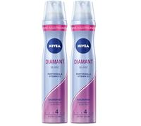 NIVEA Diamond Gloss Spray coiffant fortifiant avec protection UV, panthénol et vitamine B3, laque pour des coiffures glamour avec tenue 24 h (niveau 4), spray de soin végétalien (250 ml) (Lot de 2)
