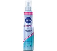 NIVEA Diamond Volume Mousse coiffante nourrissante avec protection thermique, panthénol et vitamine B3, fixateur pour un volume brillant avec tenue 24 h (niveau 5), 150 ml