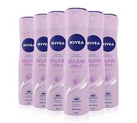 NIVEA Double Effect Spray Lot de 6 (6 x 200 ml), déodorant anti-transpirant pour des aisselles douces et sans irritations, déodorant doux pour le soin féminin