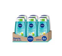 NIVEA Douche Gel Frangipani & Oil 6 x 250 ml, Gel douche avec Frangipani d'Hawaï, douche hydratante en gel enrichi avec petites et douces perles d'huile