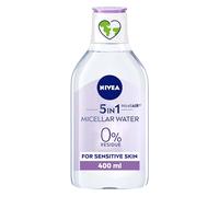 NIVEA Eau micellaire apaisante, sans parfum, eau nettoyante micellaire pour peaux sensibles, nettoyant doux pour la peau (400 ml) (lot de 5)