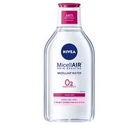 NIVEA Eau Micellaire DOUCEUR Peaux Sèches et Sensibles (1 x 400 ml), démaquillant enrichi aux micelles et acides animés sans parfum, nettoyant visage yeux & lèvres
