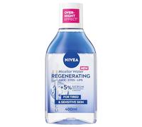 NIVEA Eau micellaire régénérante infusée au sérum (400 ml), eau nettoyante micellaire avec acide aminé, panthénol 5 % et squalane, démaquillant doux et imperméable