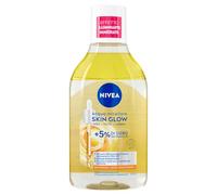 NIVEA Eau micellaire Skin Glow 400 ml - Démaquillant pour le visage et les yeux avec sérum 5% + complexe aminoacide - Nettoyant pour le visage, les yeux et les lèvres sans rinçage - Pour peaux ternes