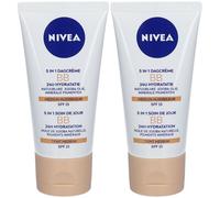 NIVEA Essentials BB Soin de Jour 5 en 1 Teint Medium SPF15 Maquillage 2x50 ml